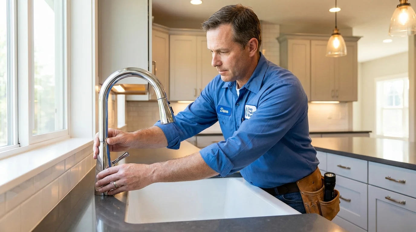 Kitchen faucet installation by Johns Plumbing LLC in Glen Carbon